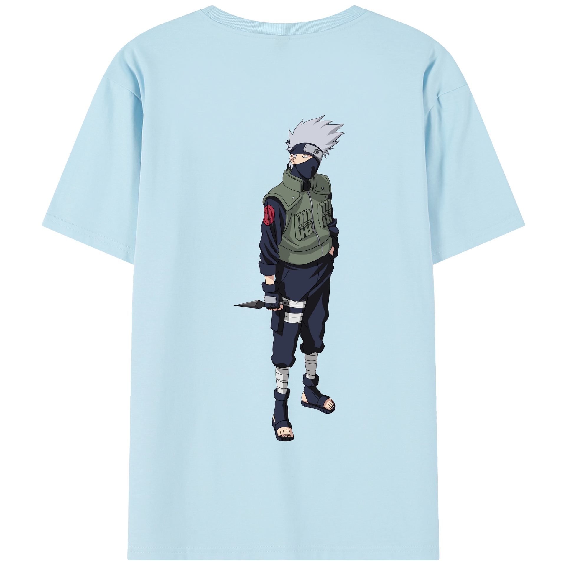 （画像用） NARUTO -ナルト- はたけ カカシ Hatake Kakashi 綿100％半袖Tシャツ（背面プリント）
